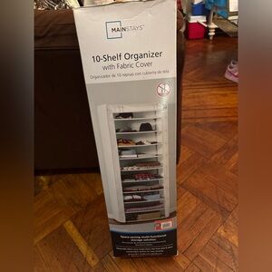 10-Shelf Organizer with Fabric Cover - White